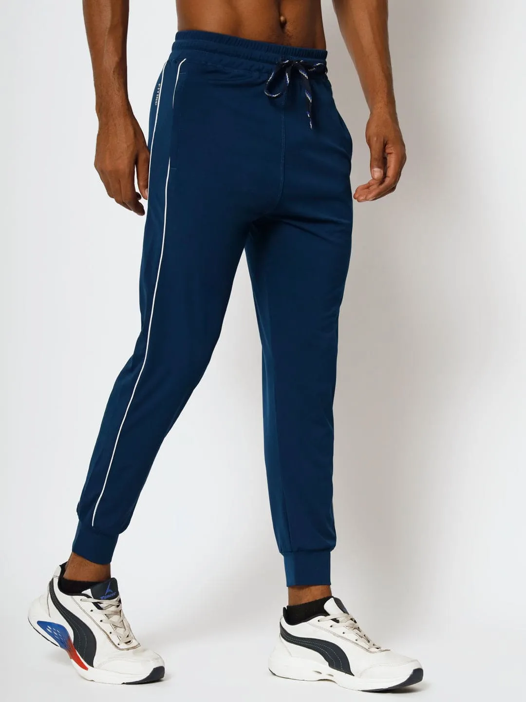 FITINC Slim Fit Airforce Jogger for Men with Double Piping & Zip Pockets