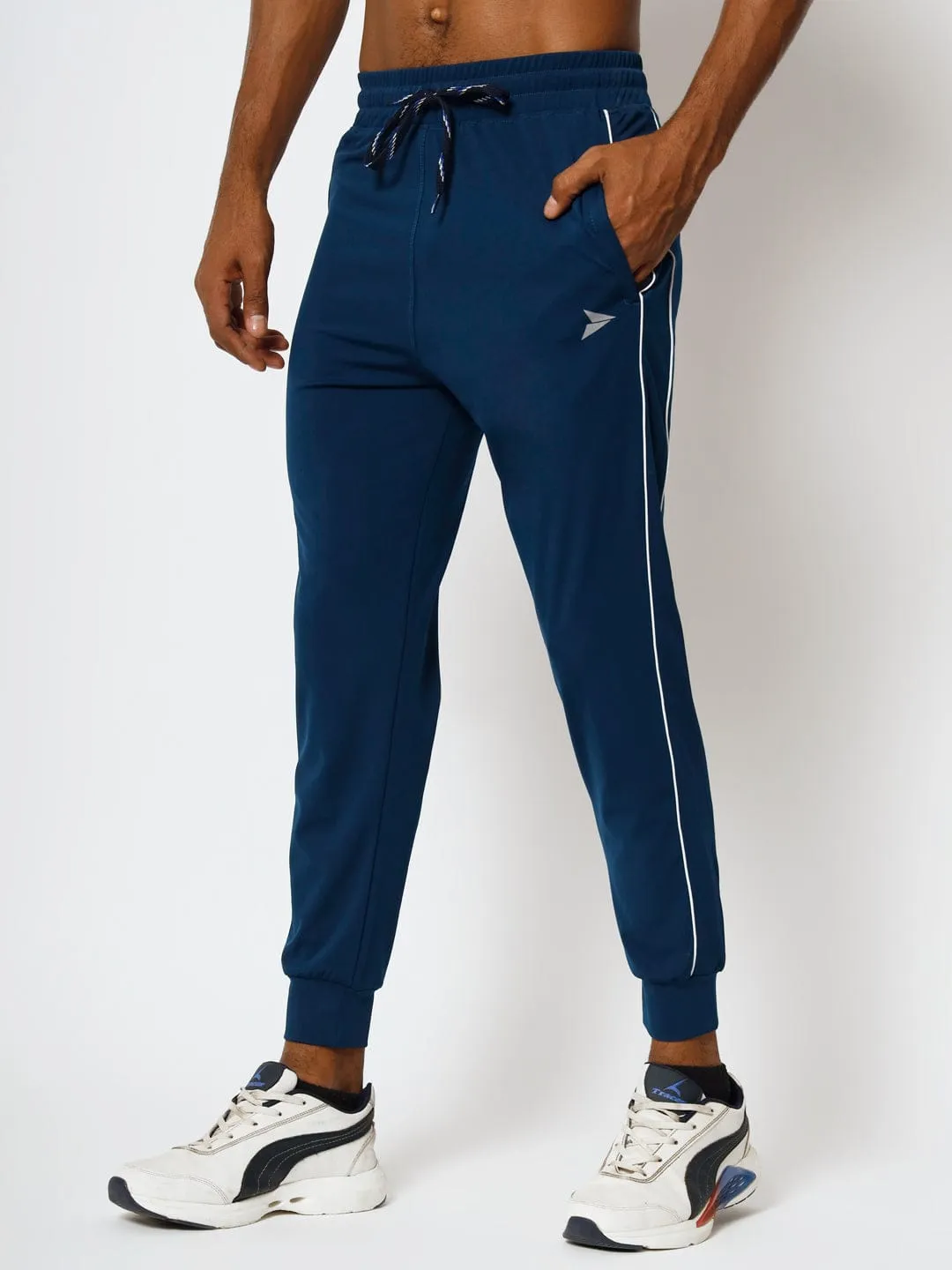 FITINC Slim Fit Airforce Jogger for Men with Double Piping & Zip Pockets