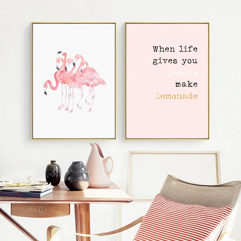 Framed Flamingo Wall Art