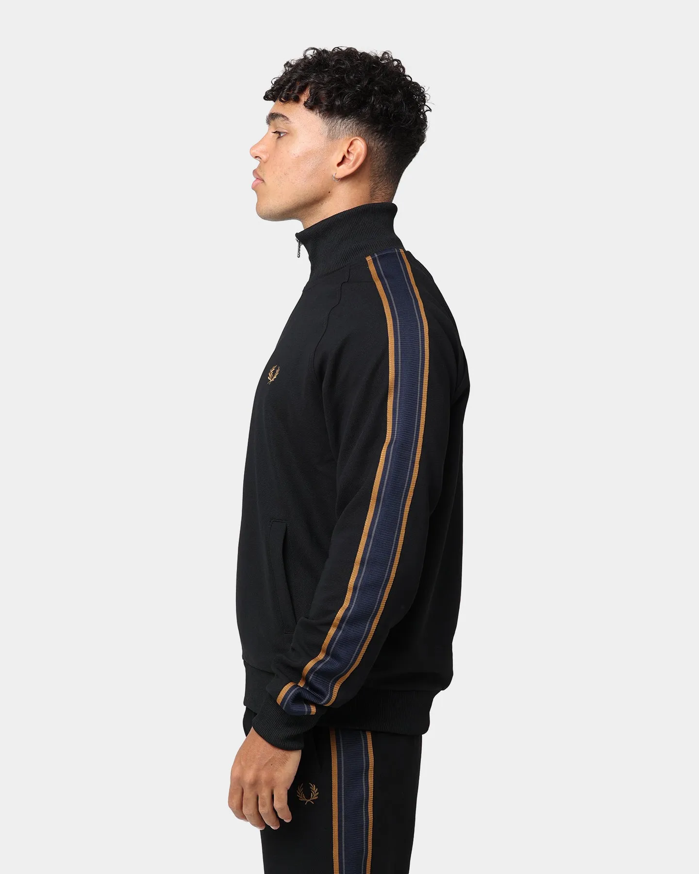 Fred Perry Medal Tape Track Jacket Black