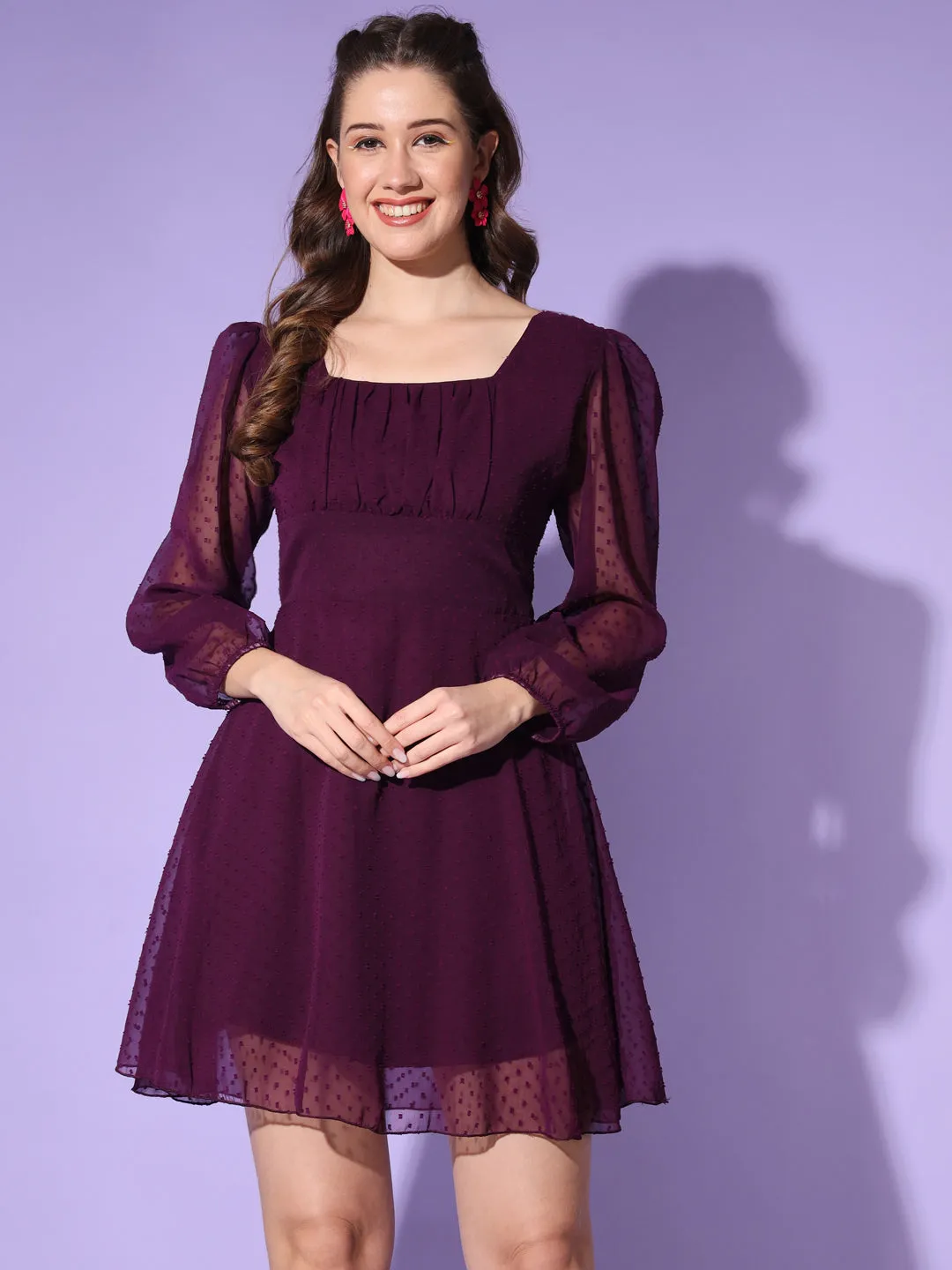 Georgette Butti Fit and Flare Skater Dress