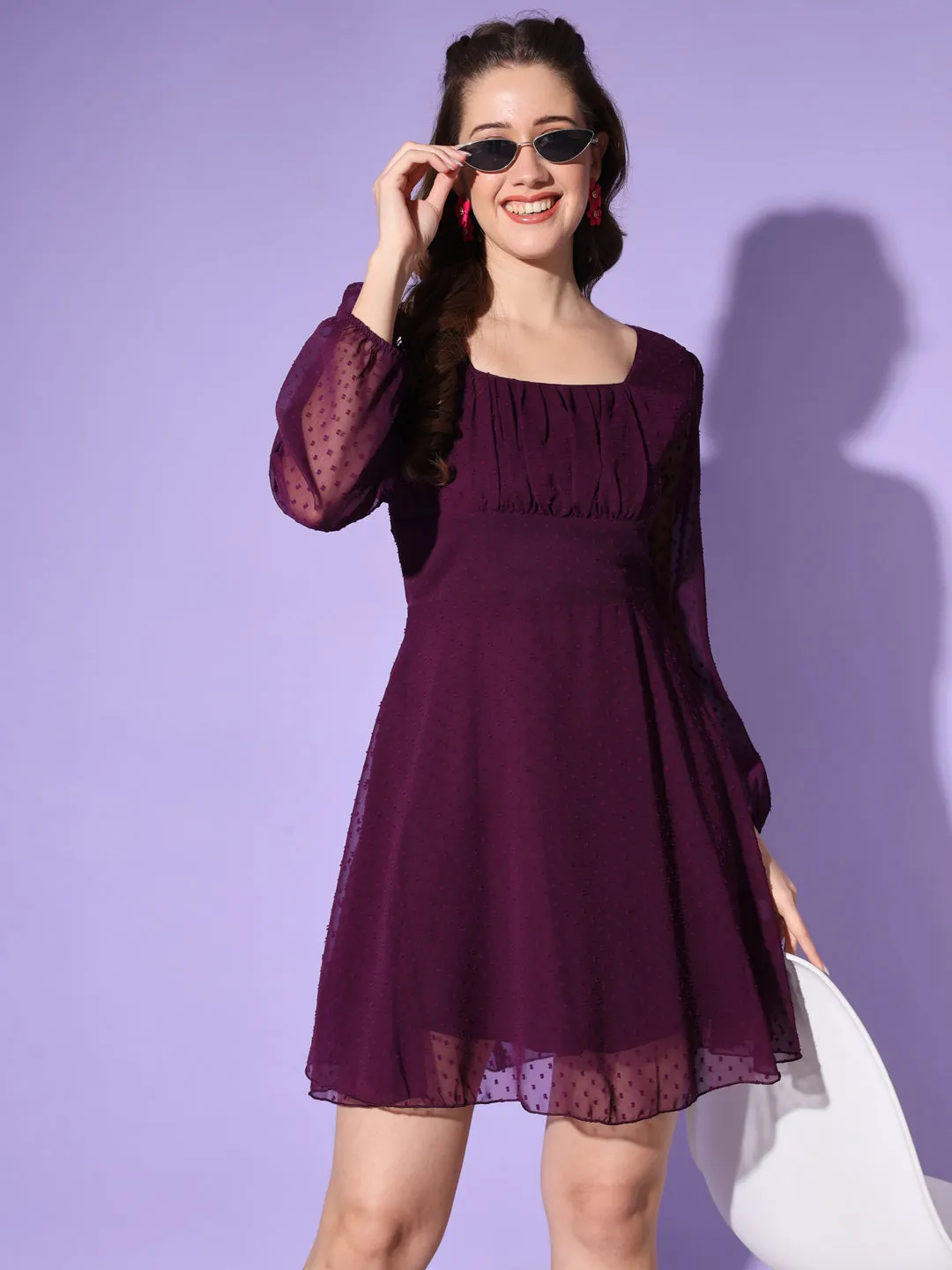 Georgette Butti Fit and Flare Skater Dress