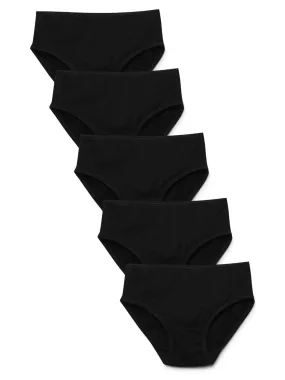 Girls Brief - Black (Pack of 5)