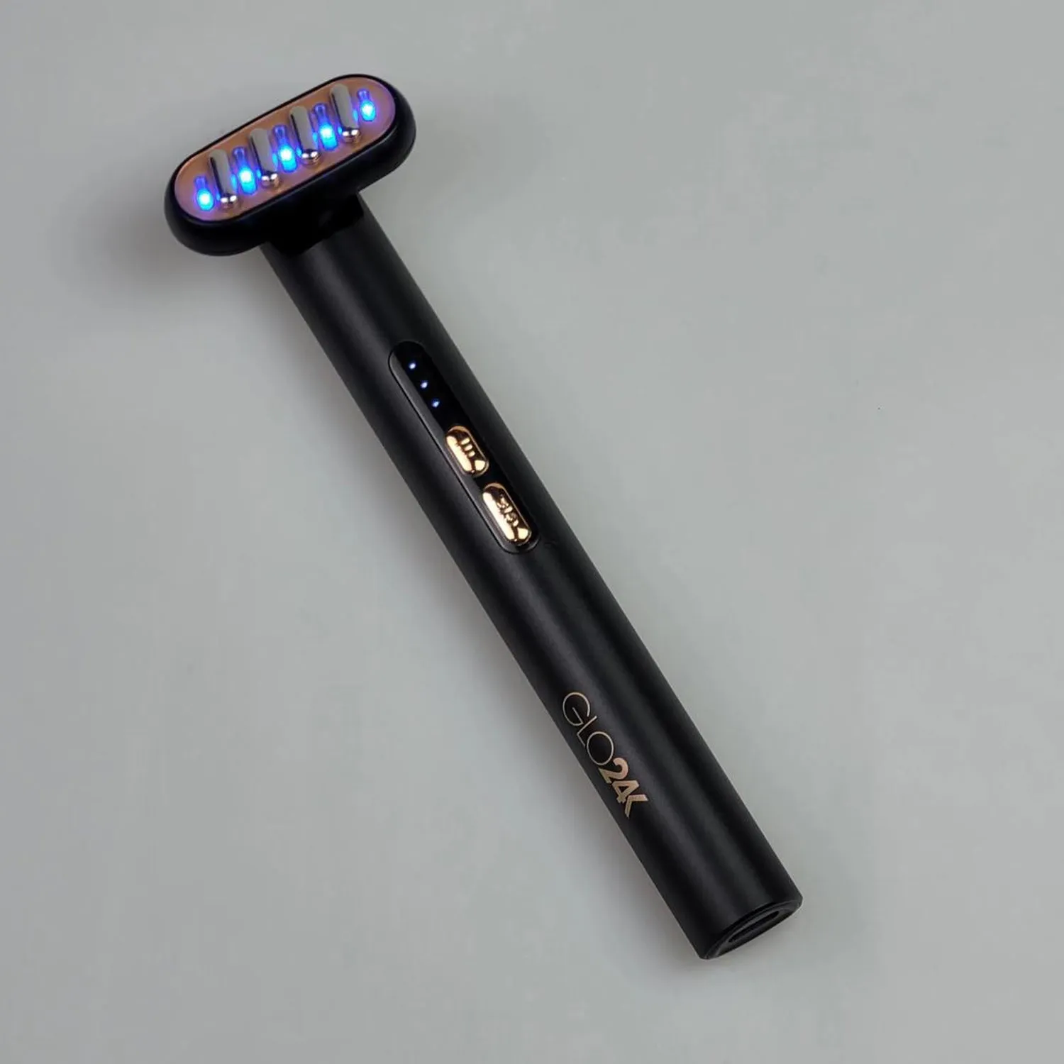 GLO24K 6-IN-1 Beauty Therapy LED Wand for the Face, Eyes & Neck