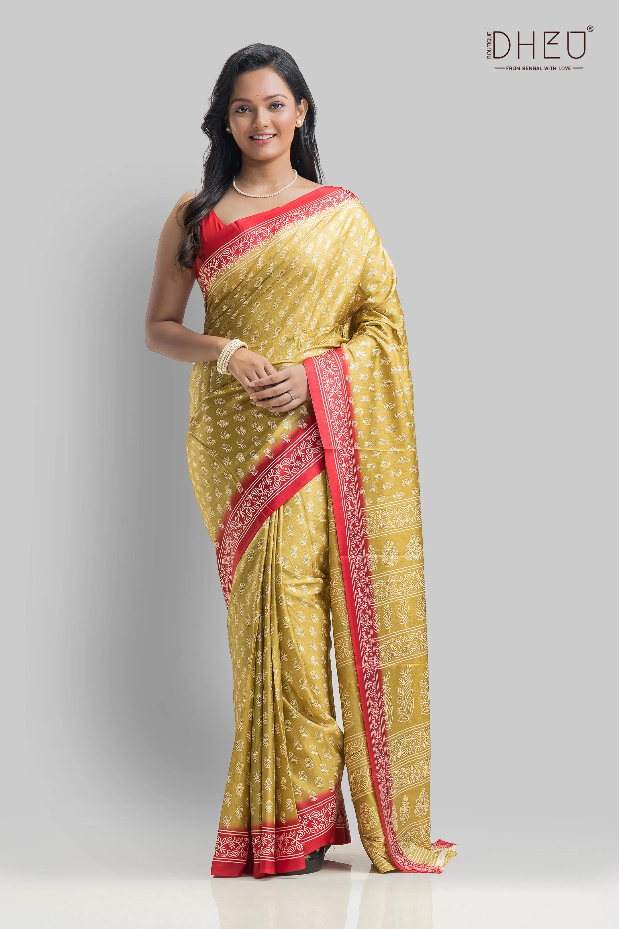 Handloom Printed Silk Saree