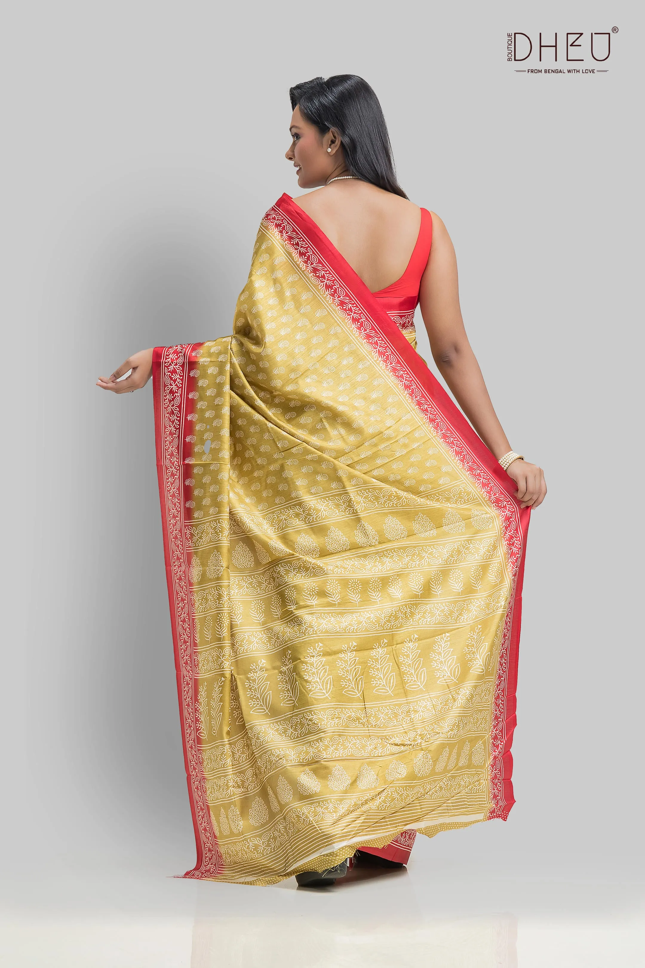 Handloom Printed Silk Saree