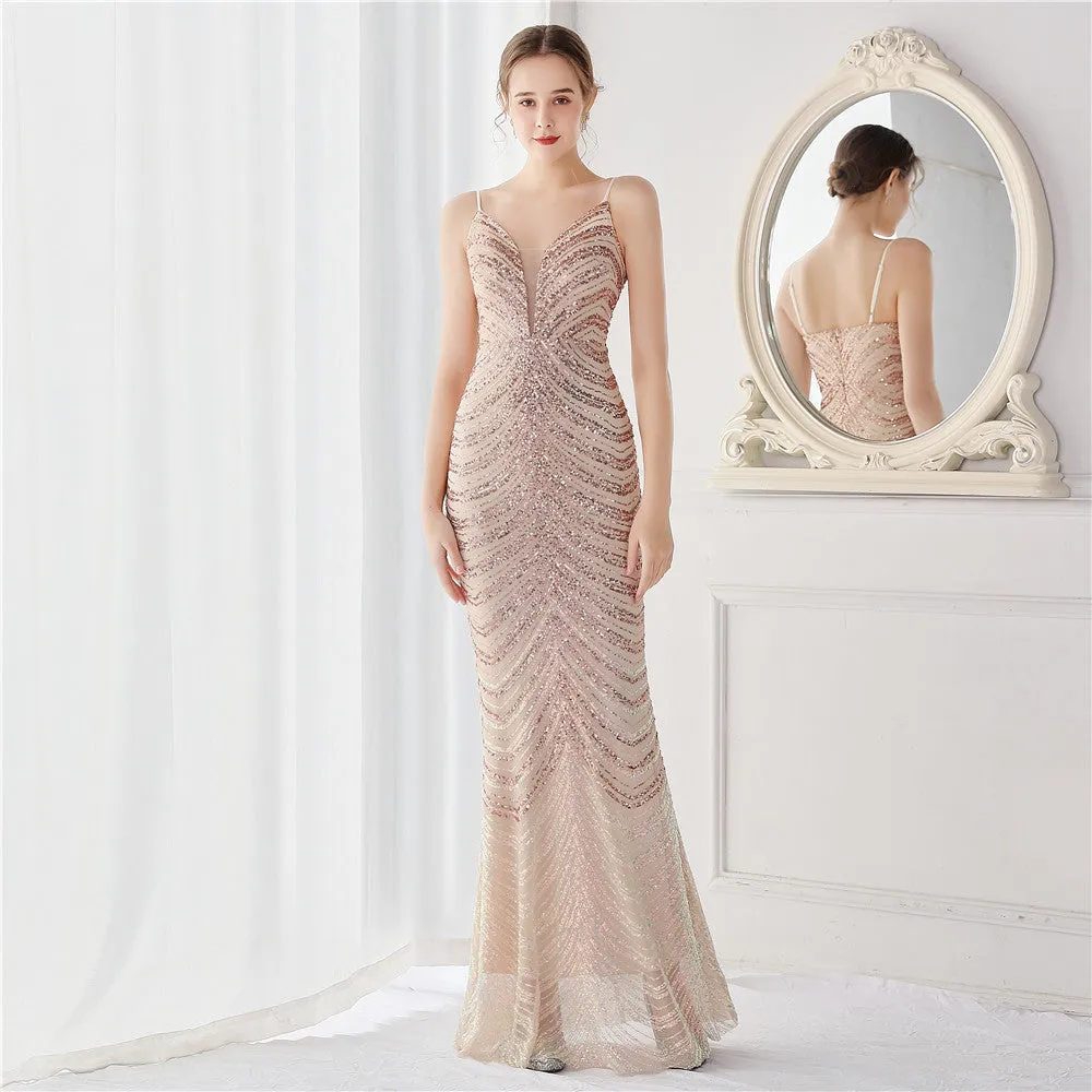 Harmonia-19096-Wave Gradient Beaded Formal Dress