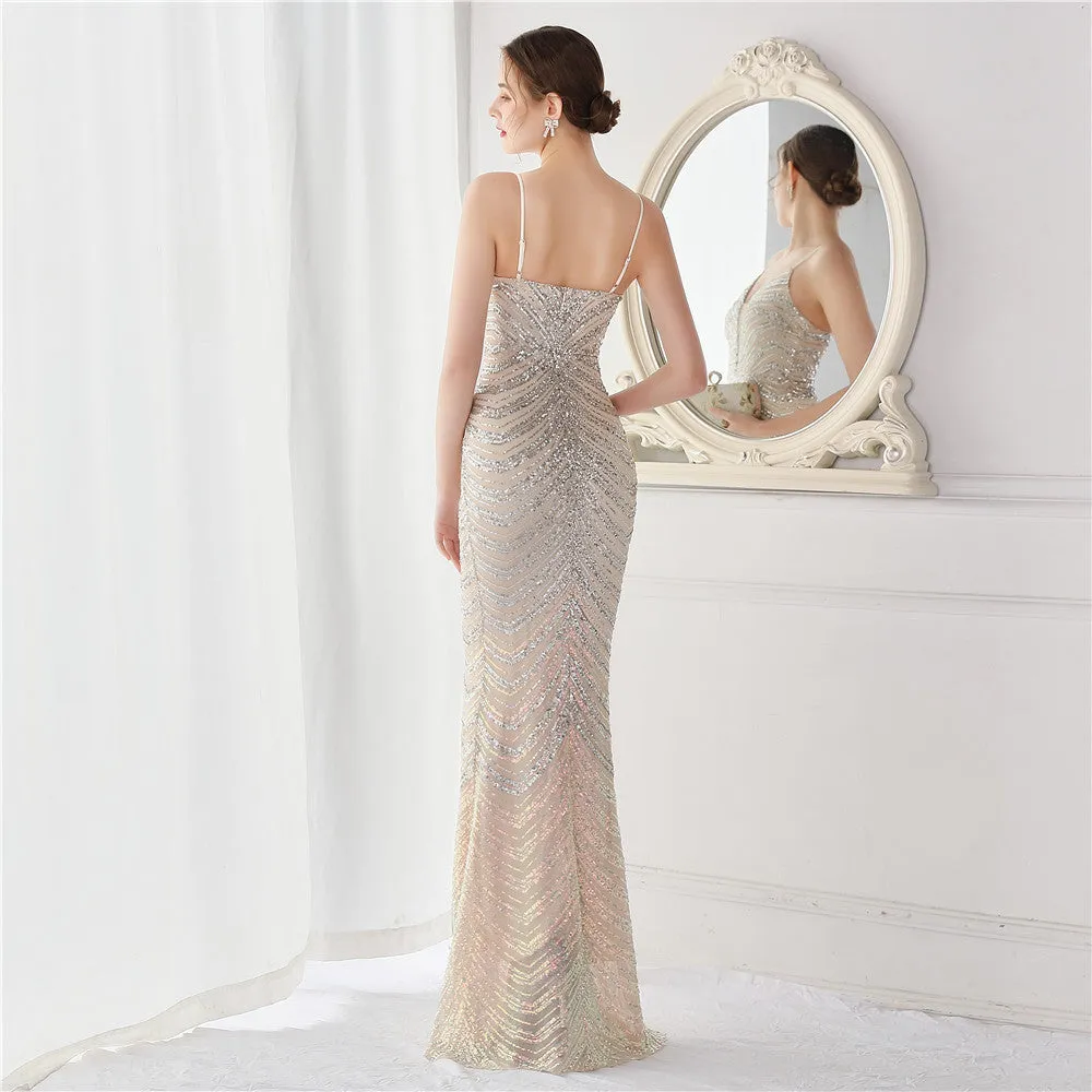 Harmonia-19096-Wave Gradient Beaded Formal Dress