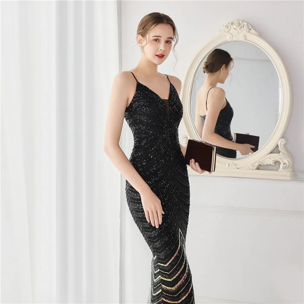 Harmonia-19096-Wave Gradient Beaded Formal Dress