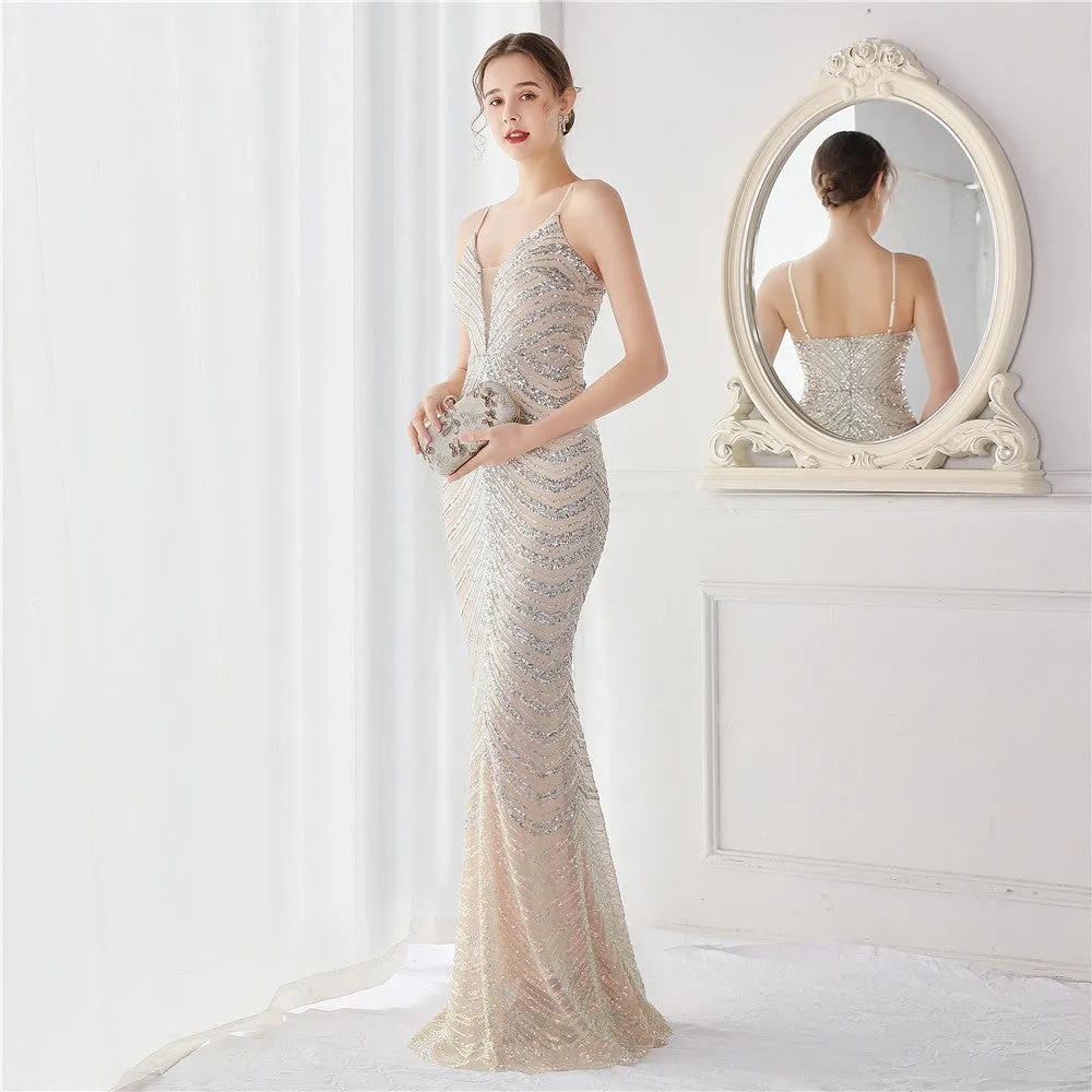 Harmonia-19096-Wave Gradient Beaded Formal Dress