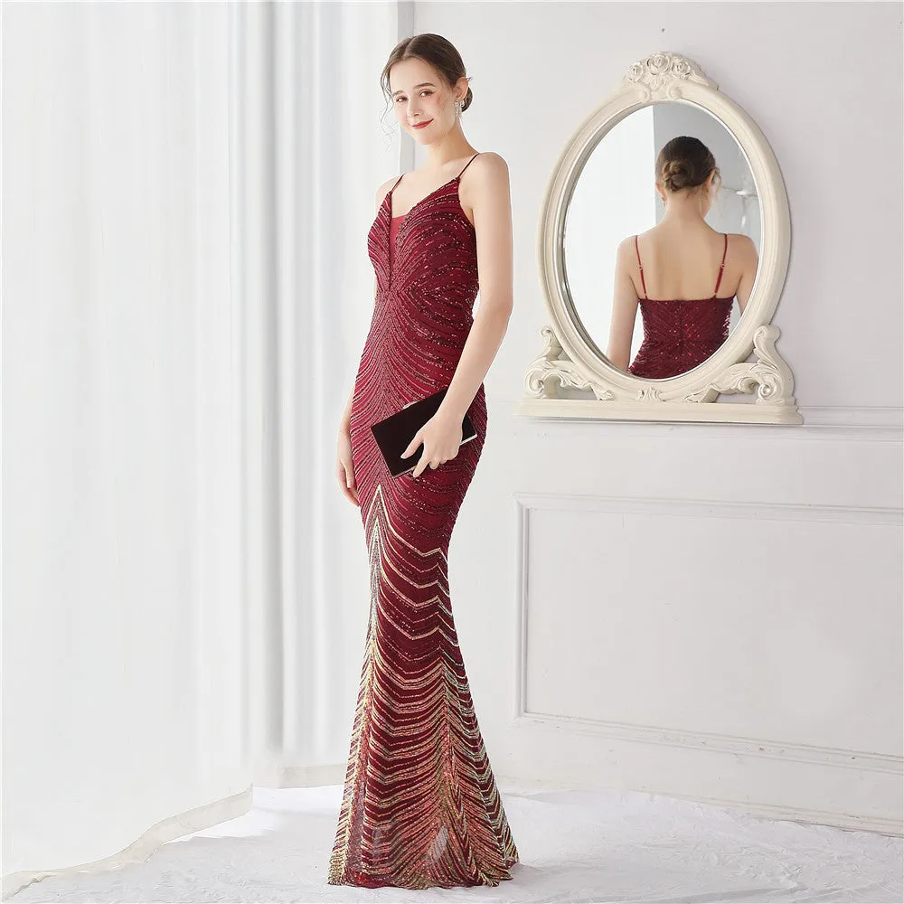 Harmonia-19096-Wave Gradient Beaded Formal Dress