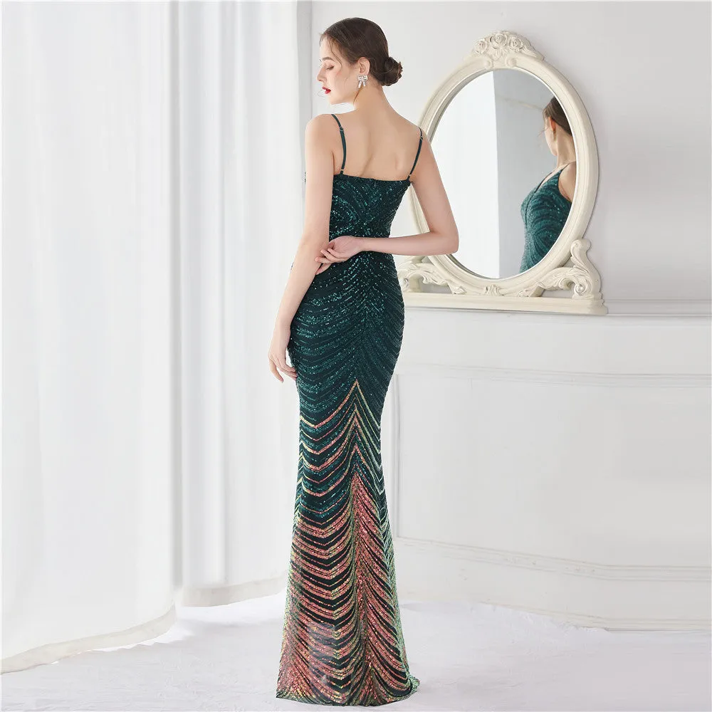 Harmonia-19096-Wave Gradient Beaded Formal Dress