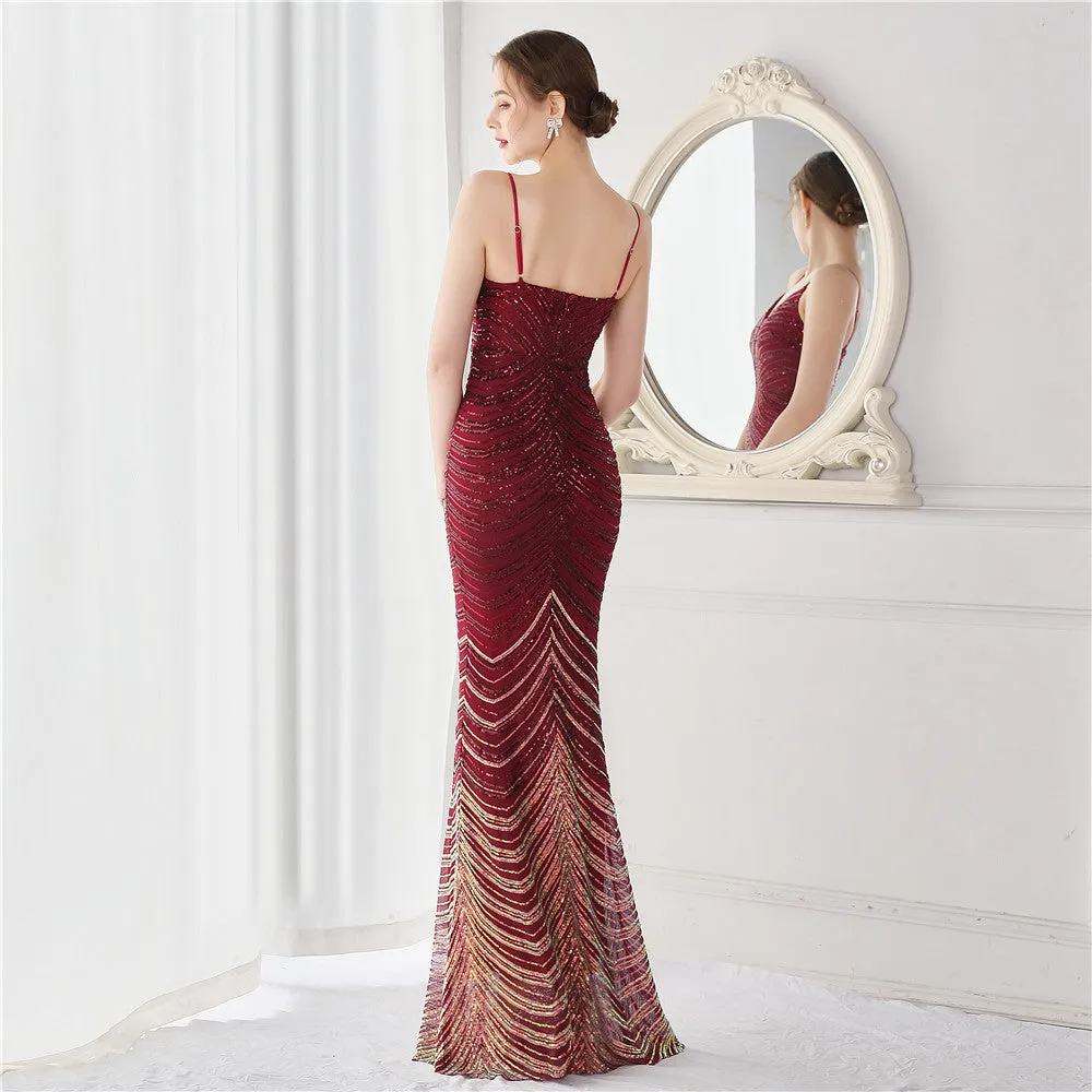 Harmonia-19096-Wave Gradient Beaded Formal Dress