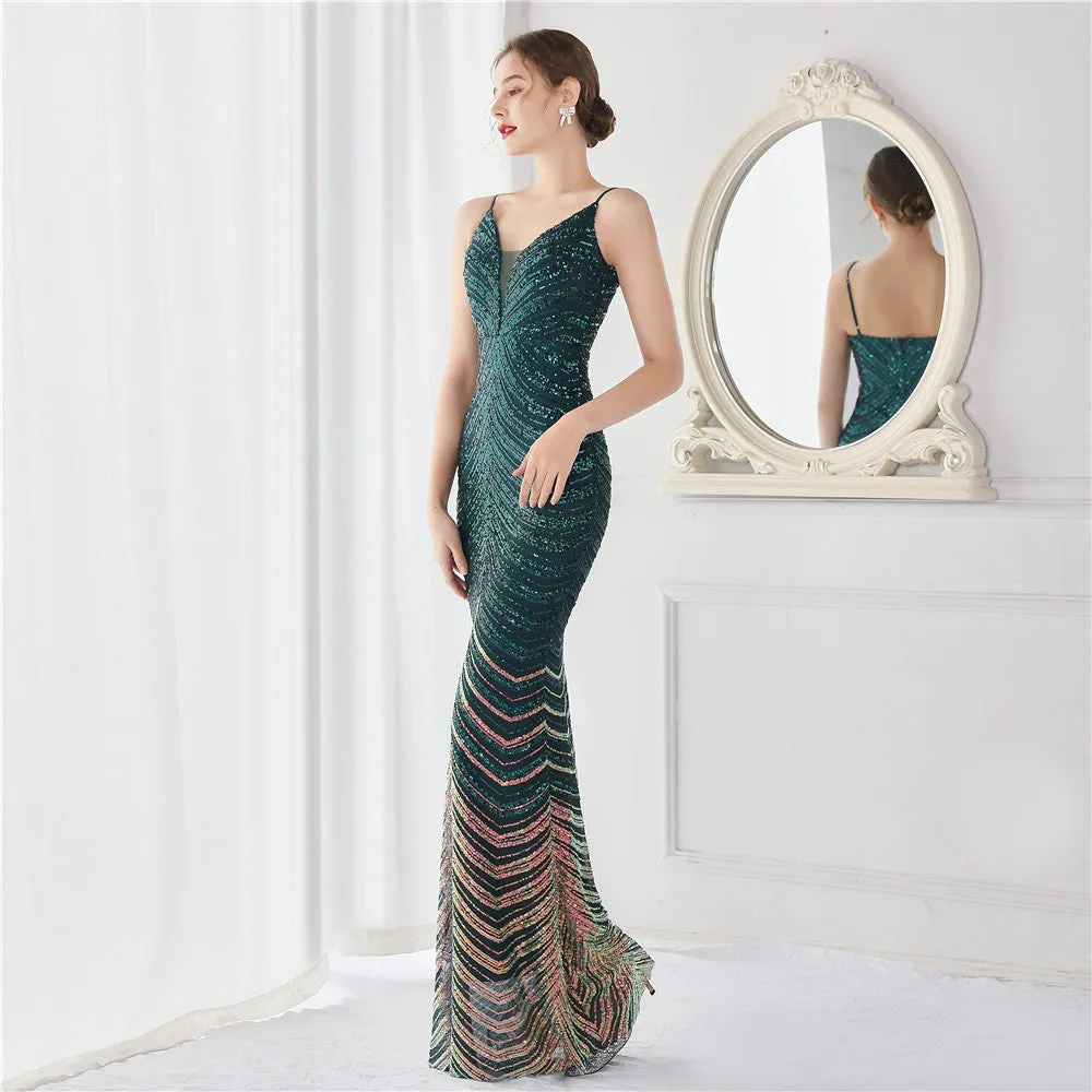 Harmonia-19096-Wave Gradient Beaded Formal Dress