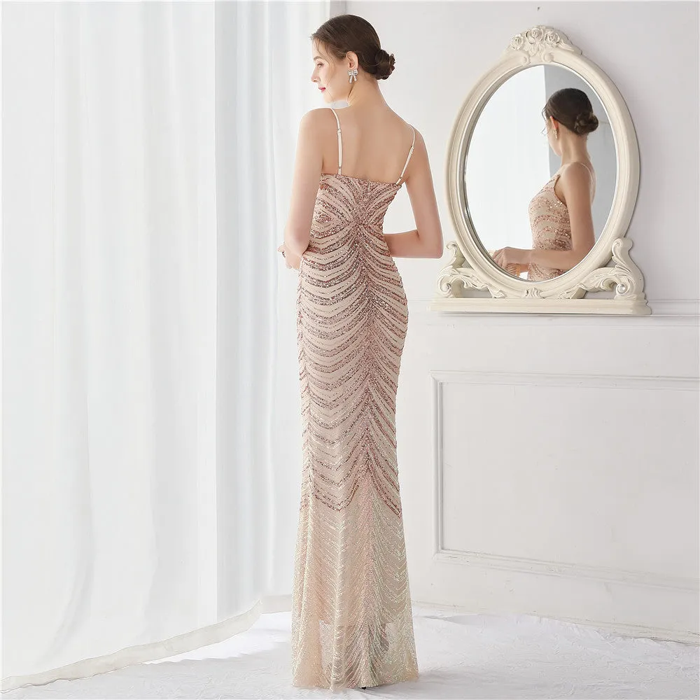 Harmonia-19096-Wave Gradient Beaded Formal Dress