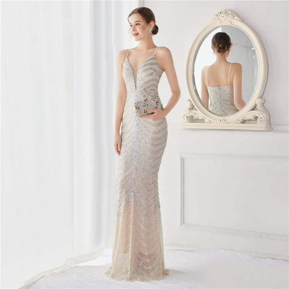 Harmonia-19096-Wave Gradient Beaded Formal Dress