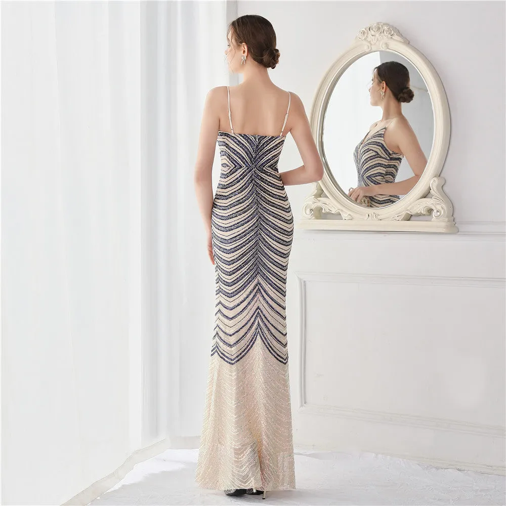 Harmonia-19096-Wave Gradient Beaded Formal Dress