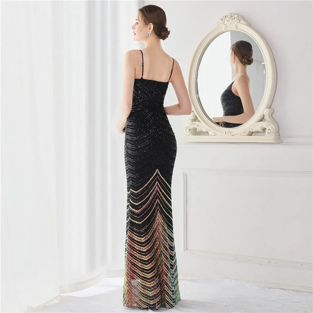 Harmonia-19096-Wave Gradient Beaded Formal Dress