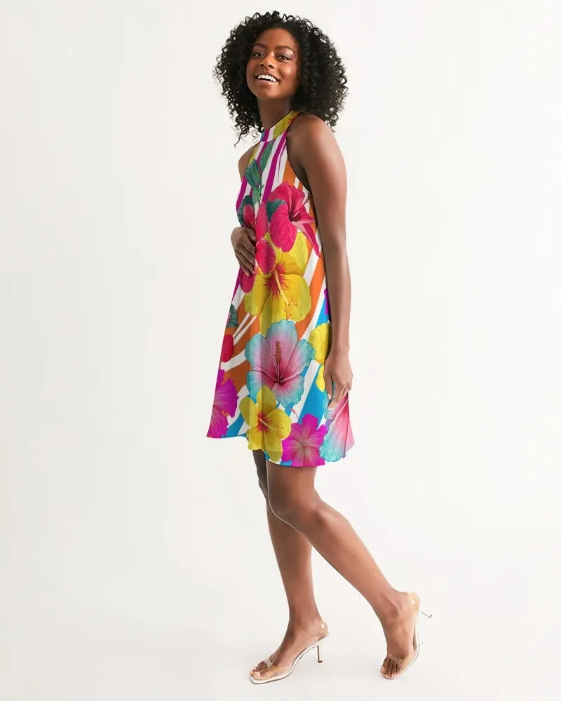 Island Floral Halter Dress