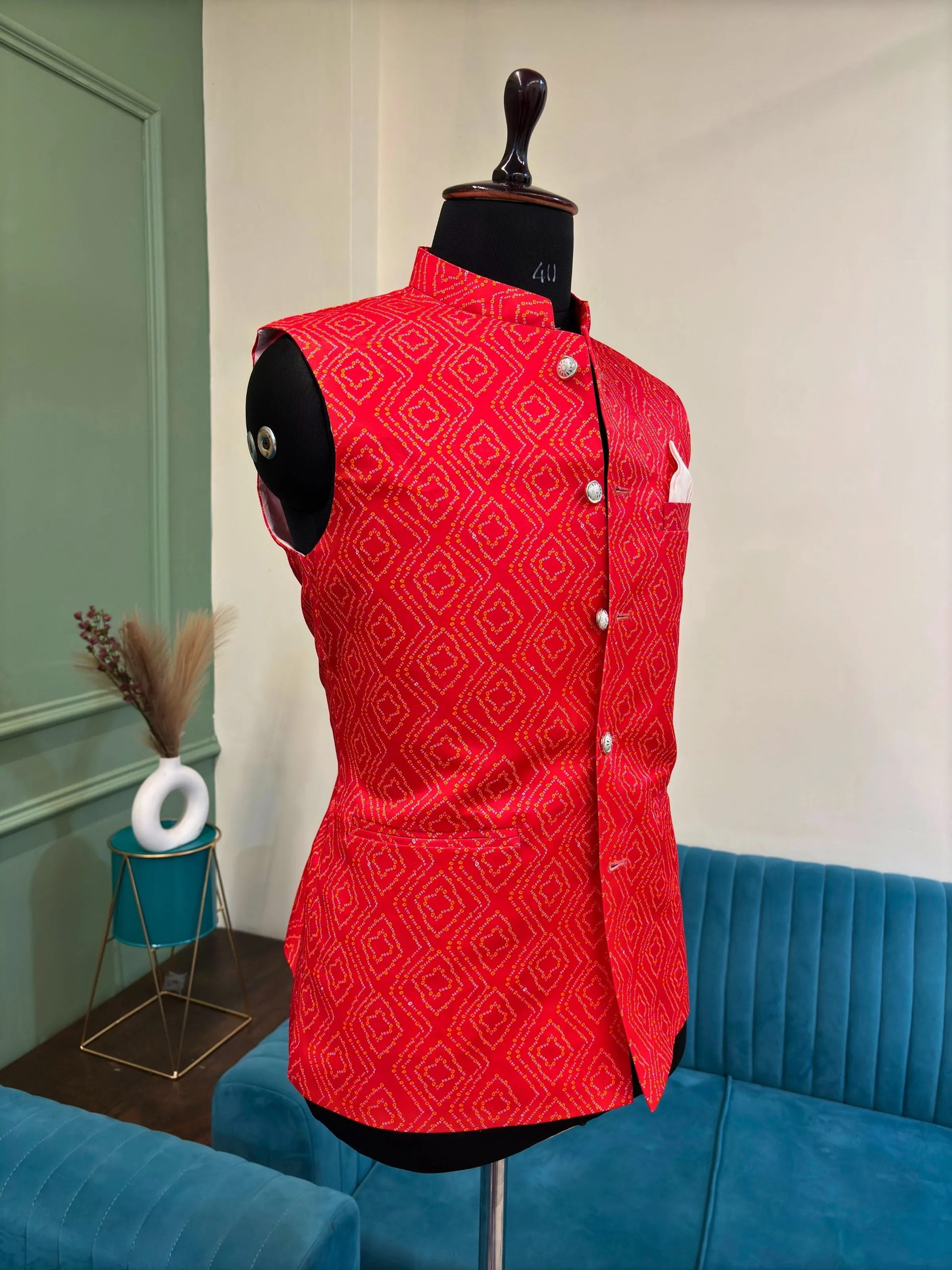 Jaipuri Bandhej Modi Jacket