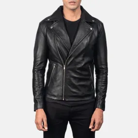 Jesse Black Leather Biker Jacket