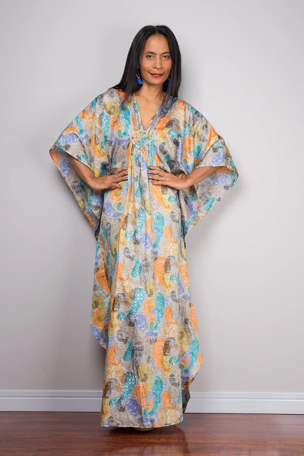 Kaftan, Paisley dress, Loose fit dress, Maxi dress