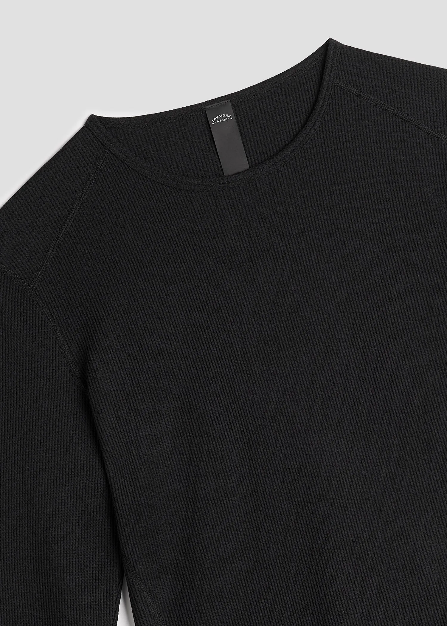 LJ&S Long Thermal Undershirt for Tall Men in Black