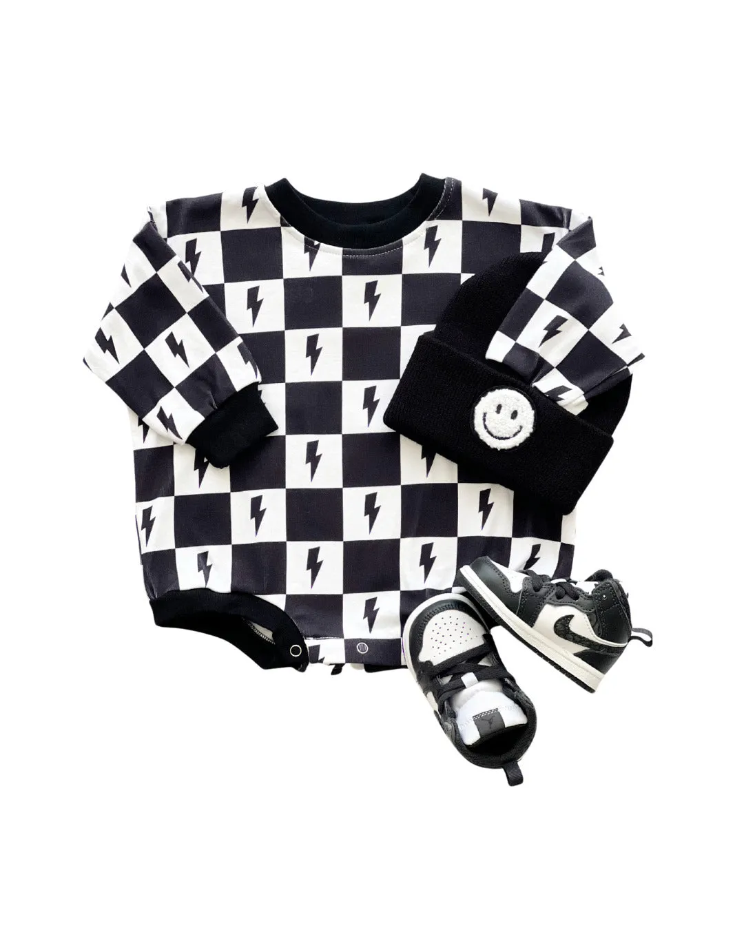 LPK Bubble Romper - Charcoal Bolts