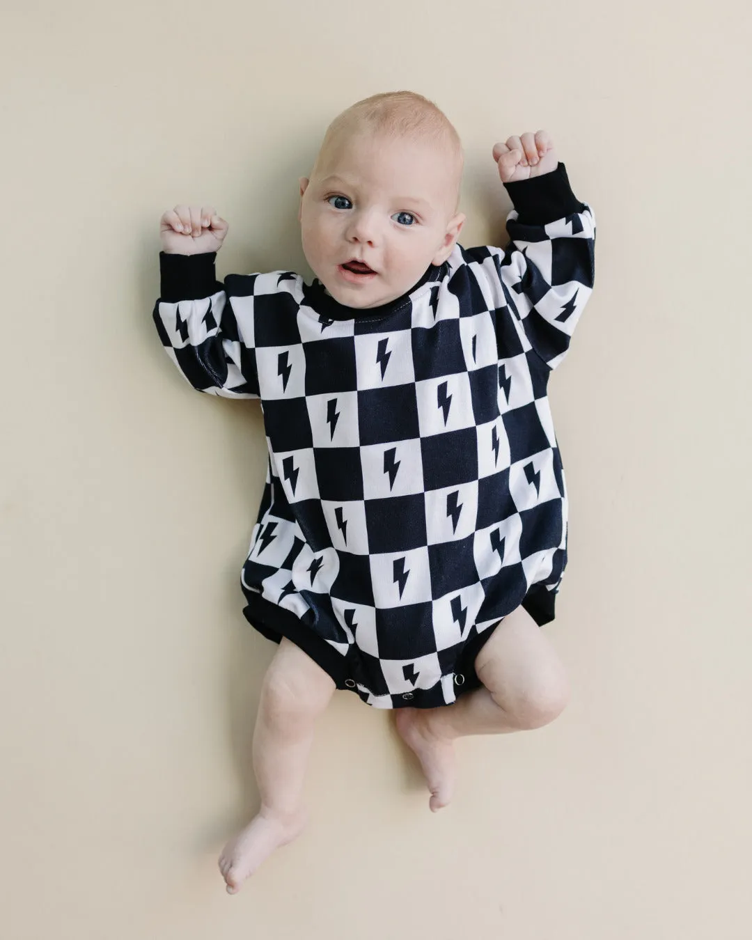 LPK Bubble Romper - Charcoal Bolts