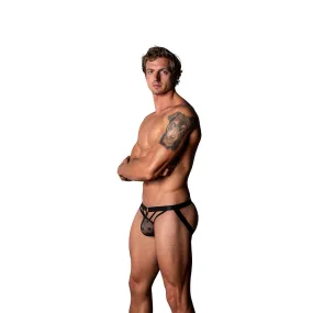 Male Power Love Star Jock with Ring Black S/M