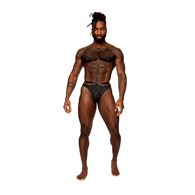 Male Power Rude Awakening Strap Thong Black L/XL