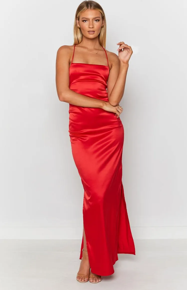 Manhattan Slip Formal Dress Cherry