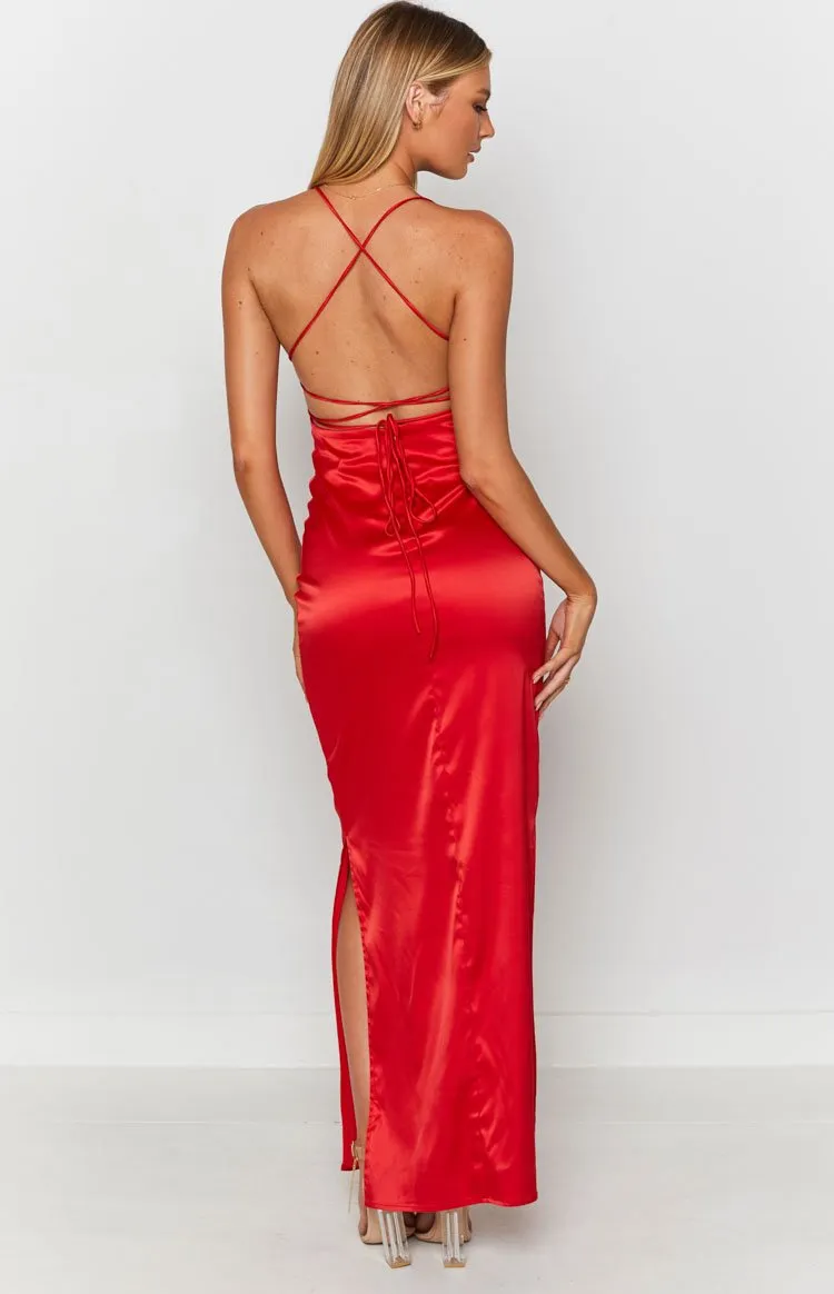 Manhattan Slip Formal Dress Cherry