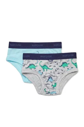 Marquise Boys Dinosaurs 2 Pack Underwear - Blue