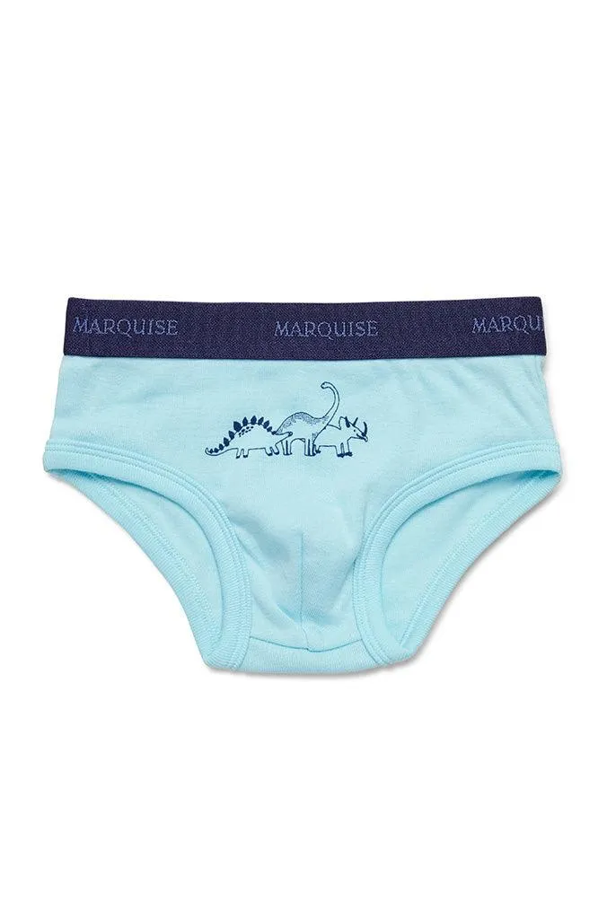 Marquise Boys Dinosaurs 2 Pack Underwear - Blue