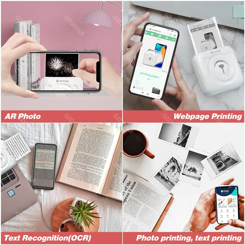 Mini Portable Thermal Printer Paper Photo For Printing Photos That'll Make Your Special Days Memorable