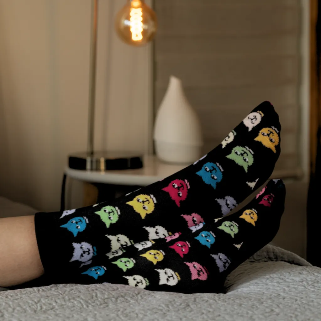 Multicolour Cat Faces Cat Socks