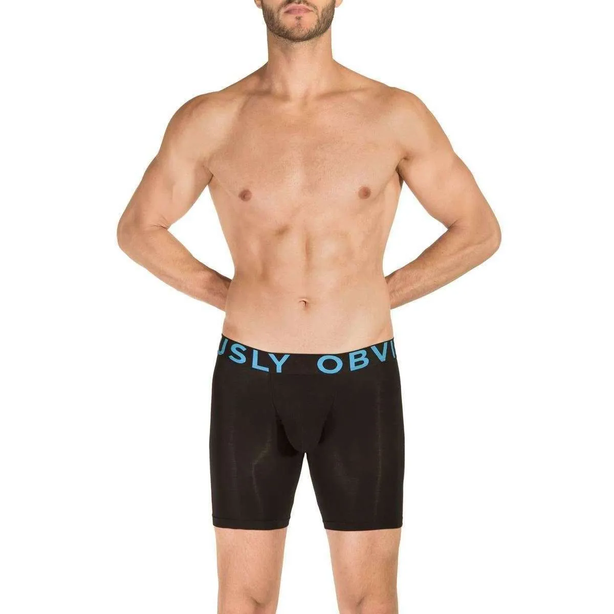 Obviously Everyman AnatoMAX Boxer Breif 6inch Leg - Black