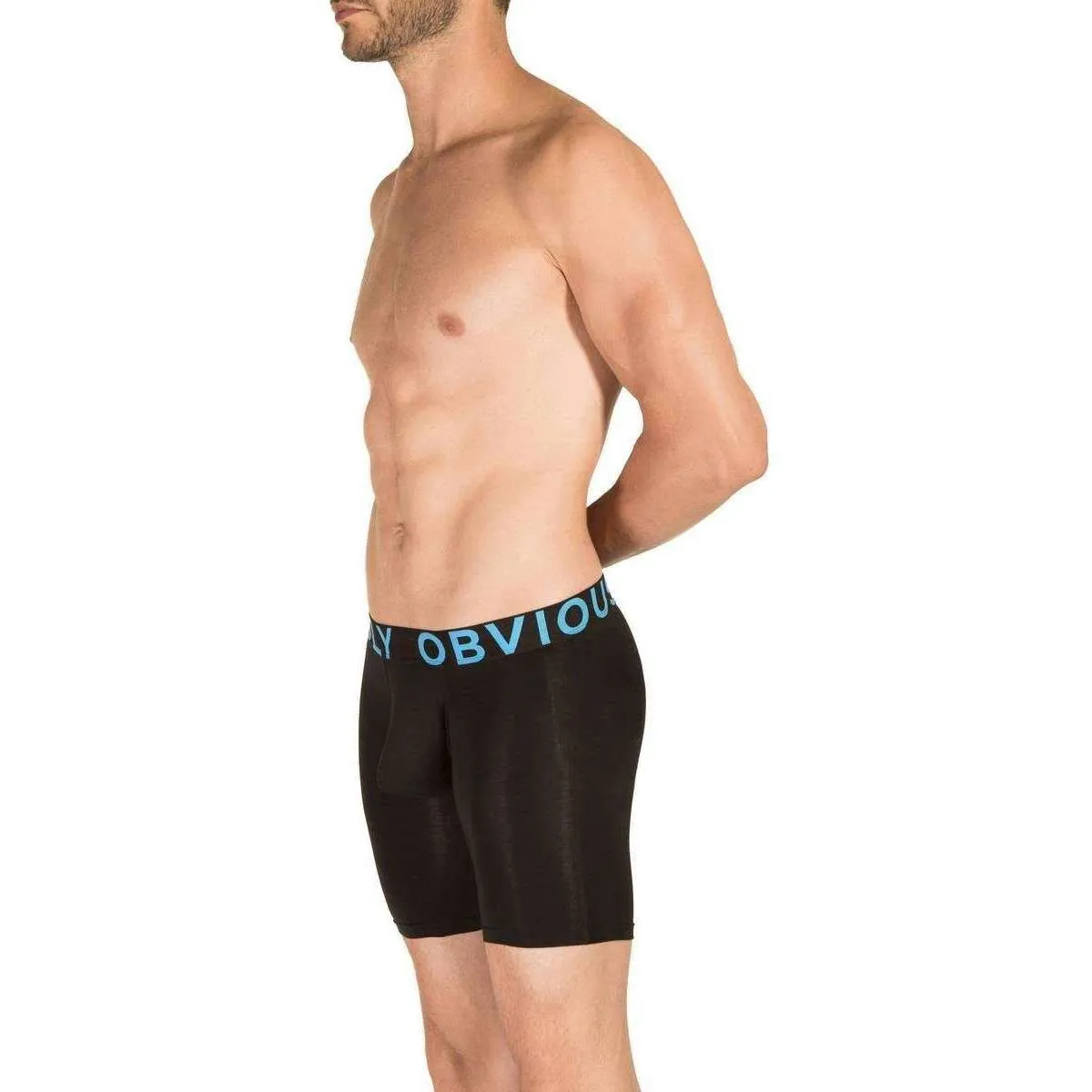 Obviously Everyman AnatoMAX Boxer Breif 6inch Leg - Black