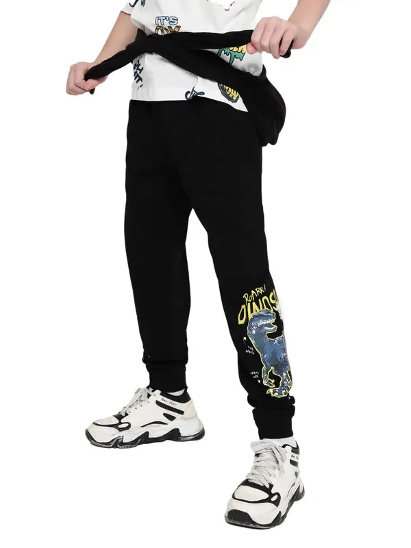 Octave Boys Printed Cotton Mid-Rise Joggers