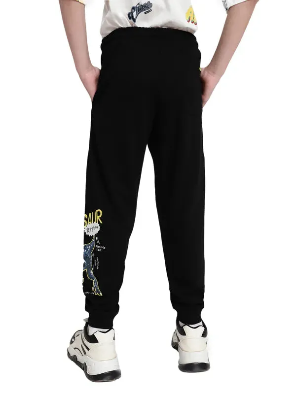 Octave Boys Printed Cotton Mid-Rise Joggers