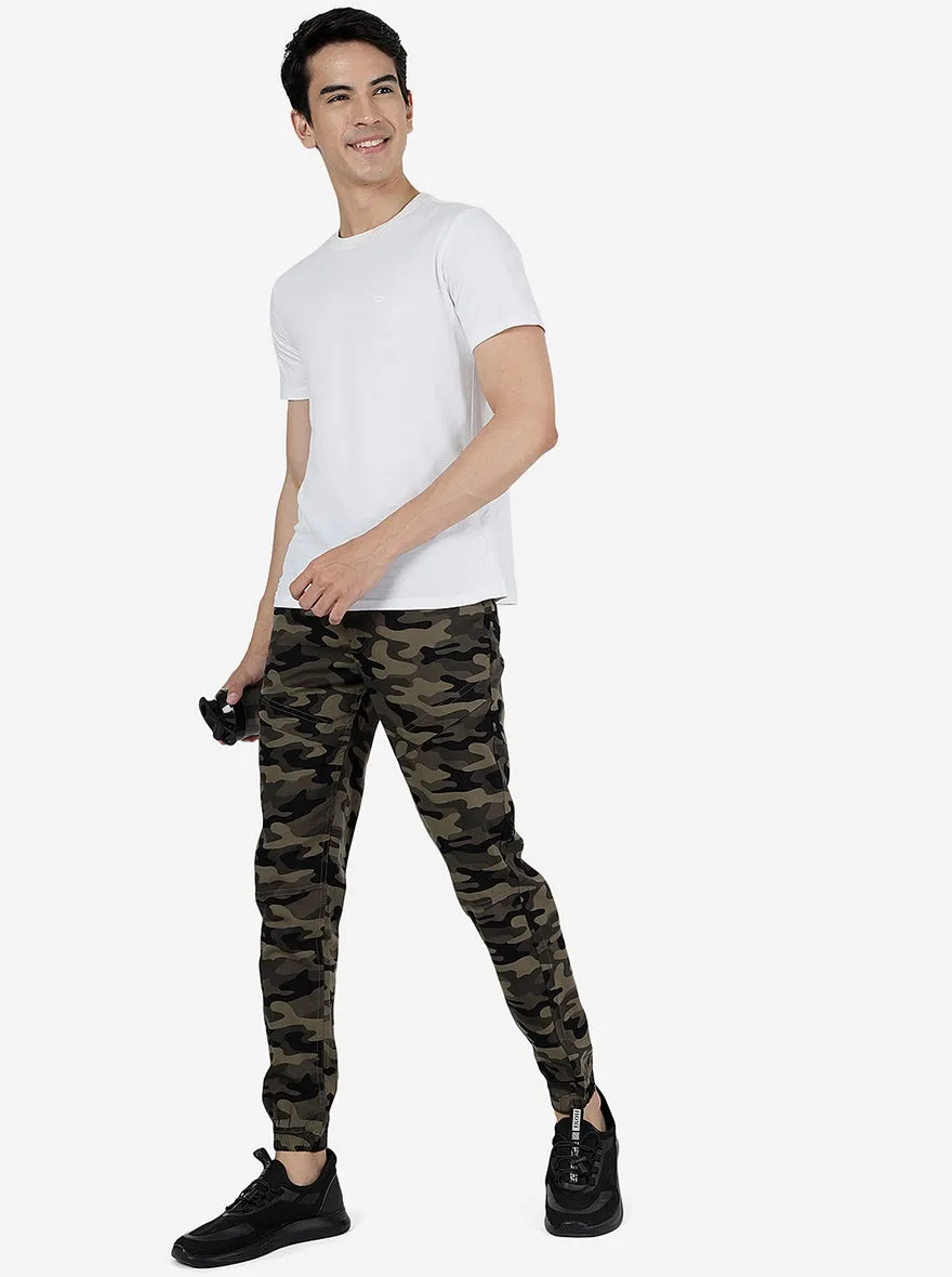 Olive Camo Printed Slim Fit Jogger | Greenfibre