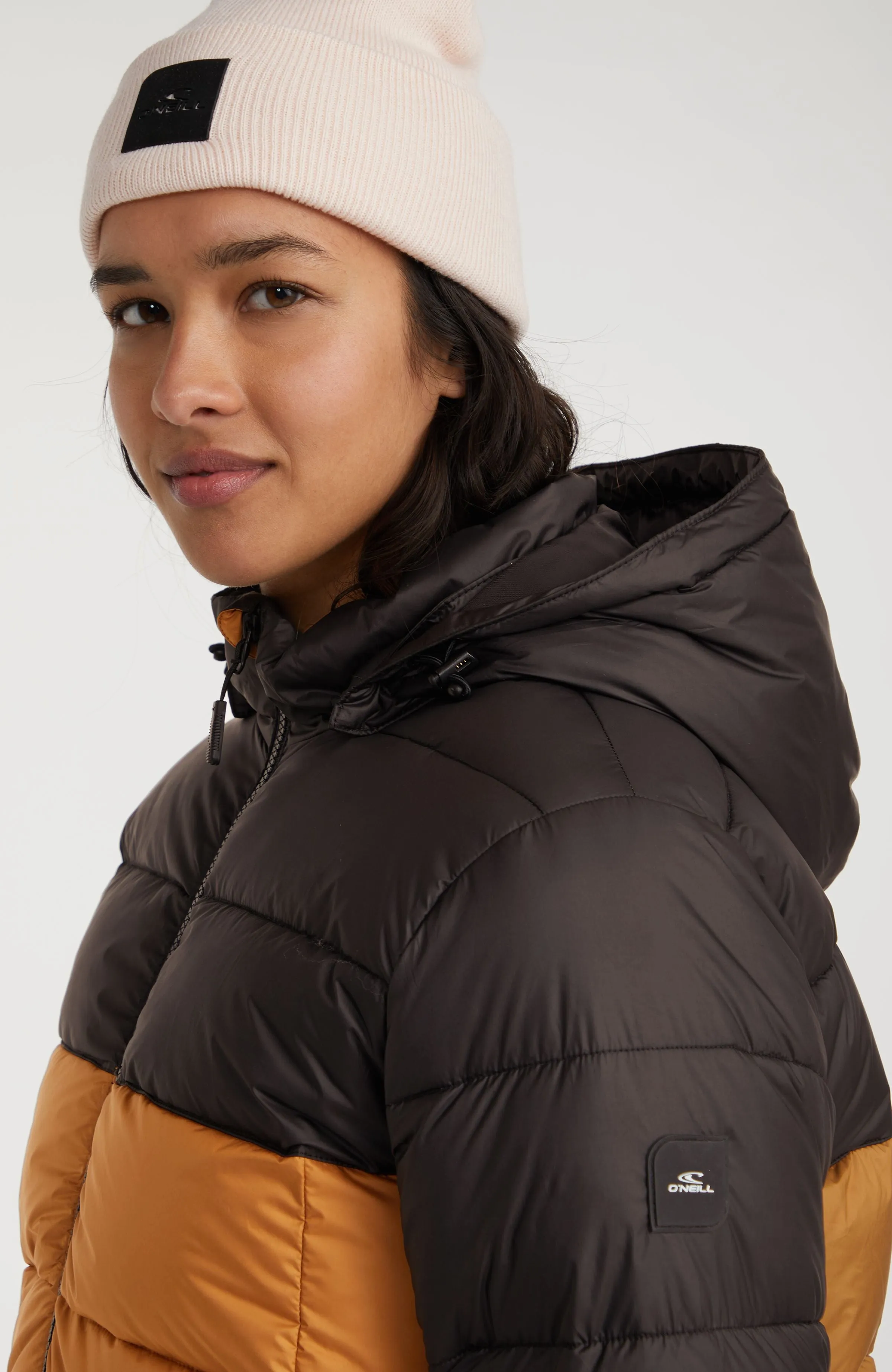 O'Riginals Puffer Jacket | Rich Caramel Colour block