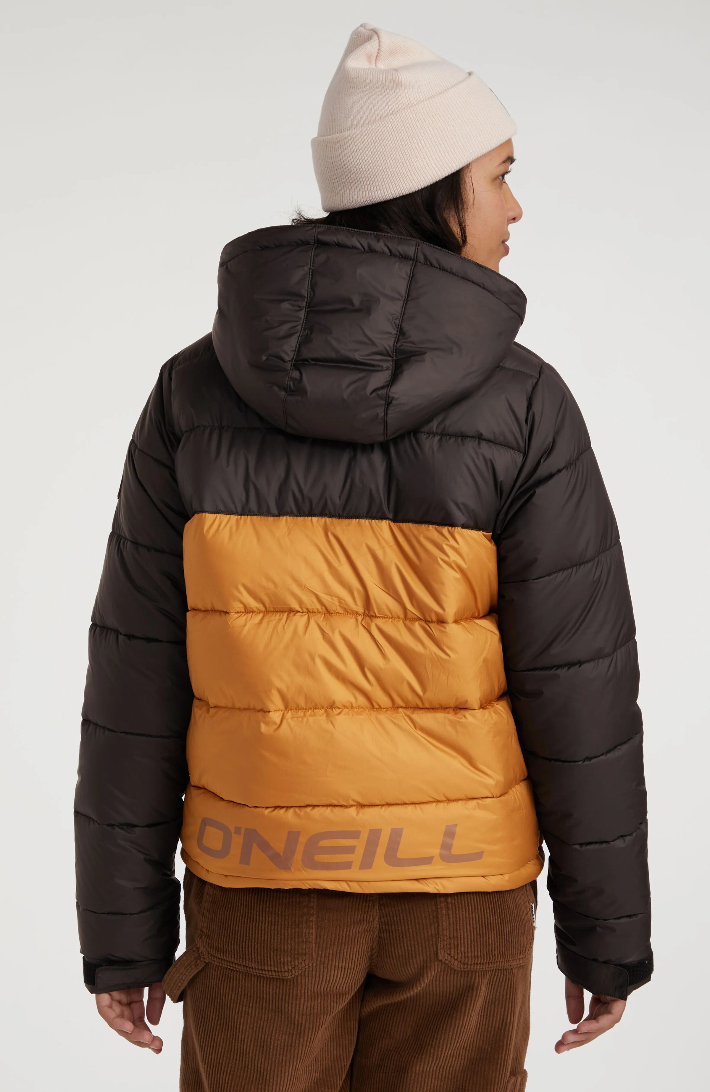 O'Riginals Puffer Jacket | Rich Caramel Colour block