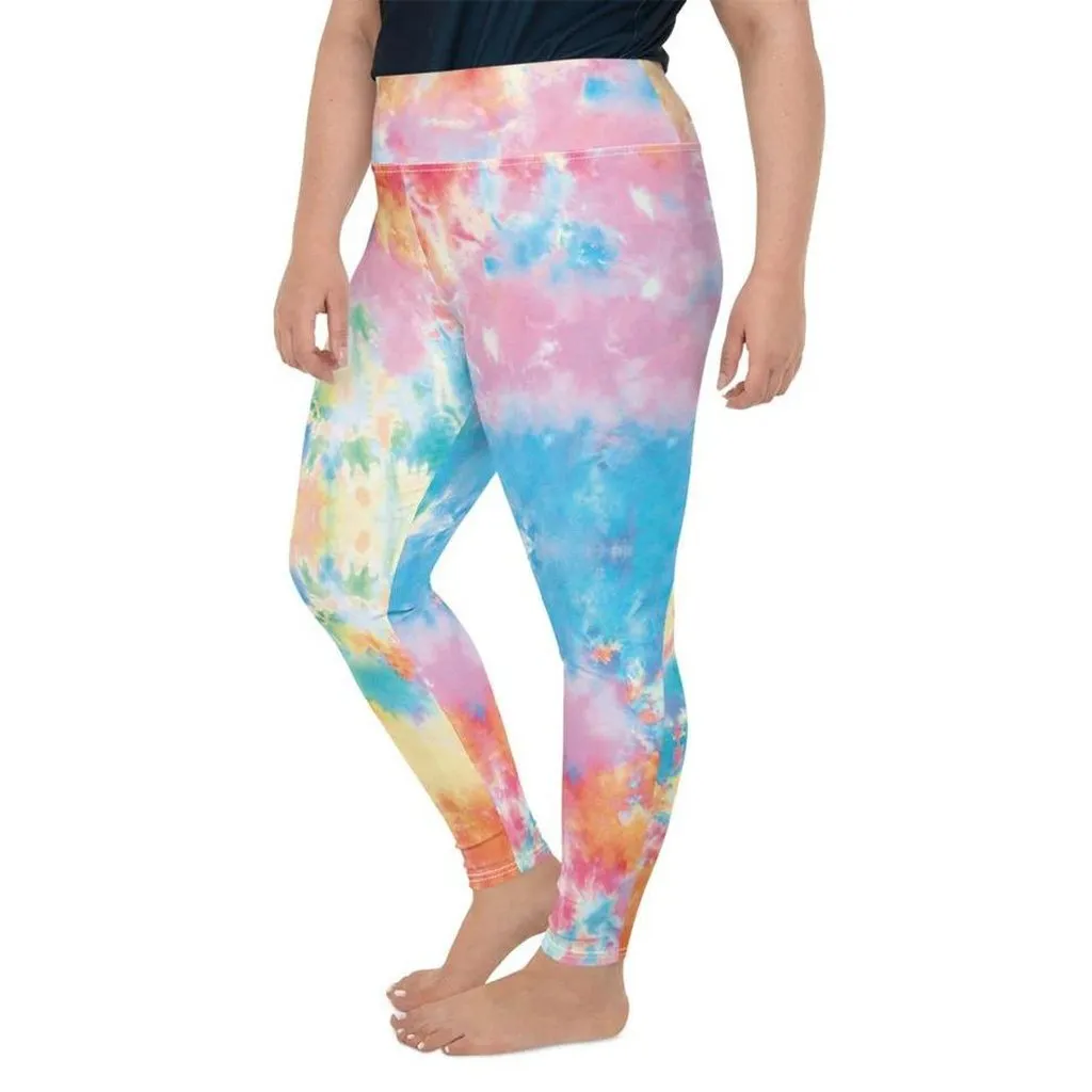 Pastel Tie Dye Plus Size Leggings