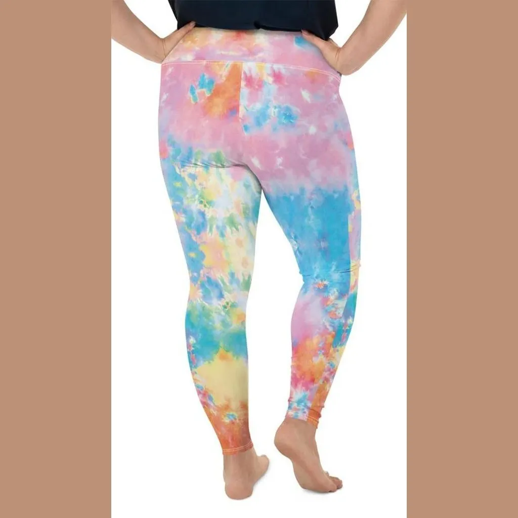 Pastel Tie Dye Plus Size Leggings