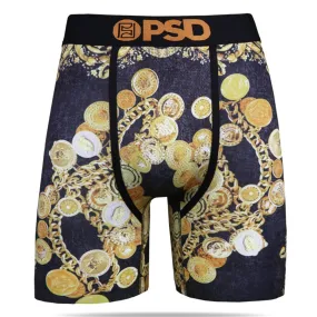 PSD Mens Black Gold Chains Sace Bling Urban Boxer Briefs X-Large Underwear - E21810065-BLK-XL