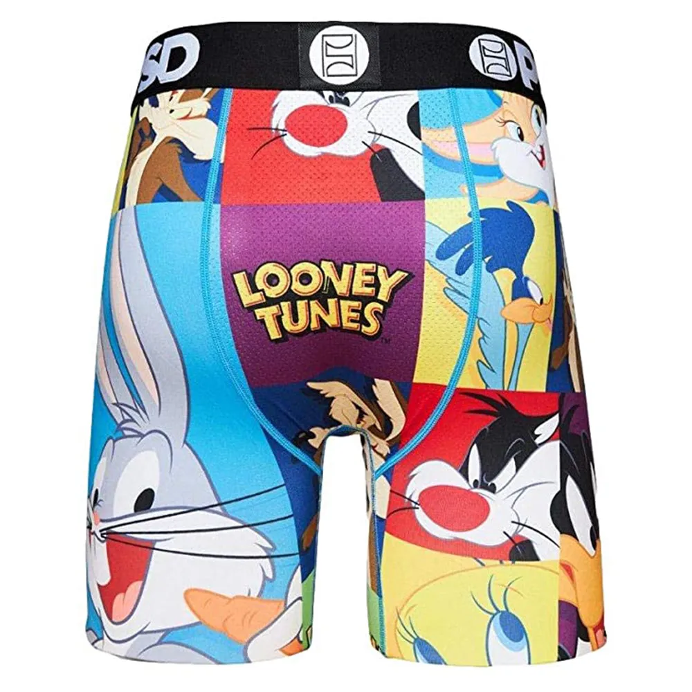 PSD Mens Elastic Underwear Wide Band Boxer Brief Blue Looney Toons Bunch Underwear - 121180048-BLU-L