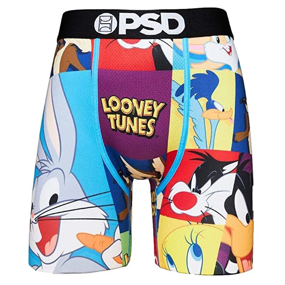 PSD Mens Elastic Underwear Wide Band Boxer Brief Blue Looney Toons Bunch Underwear - 121180048-BLU-L