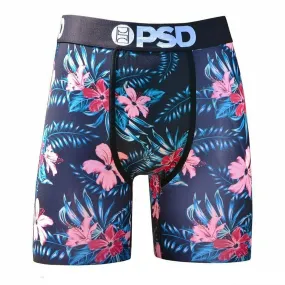 PSD Mens Floral Past Time Flowers Hibiscus Urban Athletic Boxer Briefs X-Large Underwear - E11911058-BLK-XL